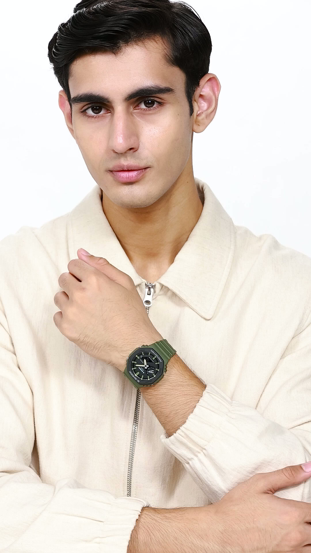 Casio G-Shock GA-2110SU-3ADR Black & Green Analog-Digital Dial